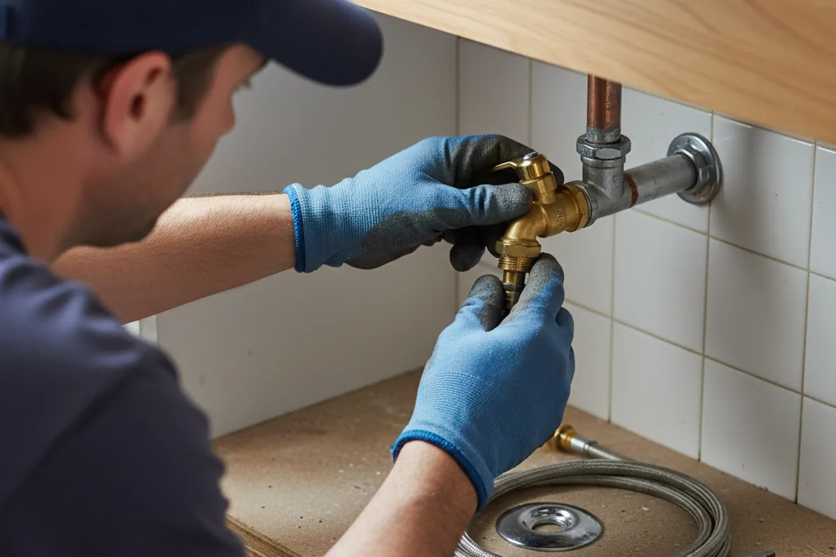 Shutoff valve and fitting work during Well Pump Repair in Warren